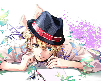 Anime, Smile, Nice, Sweetheart, Guy, Hat HD wallpaper