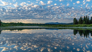Clouds reflecting on the Snake River at Sunrise, Wyoming, reflection, landscape, sky, water, usa HD wallpaper
