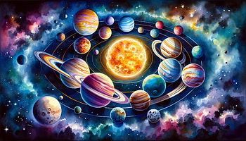 Vibrant Solar System, Solar System, space, planet, astronomy, universe HD wallpaper