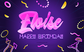 Happy Birtay Eloise, , Purple Party Background, Eloise, creative art, Happy Eloise birtay, Eloise name, Eloise Birtay, Birtay Party Background HD wallpaper