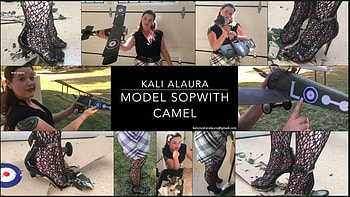 Giantess Kali and The Sopwith Camel, Kali Alaura, Giantess Kali, airplane, Plane HD wallpaper