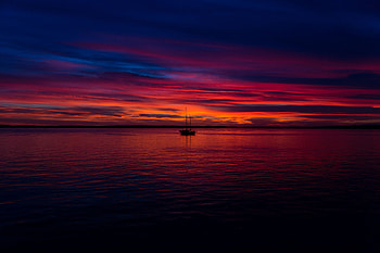 Dark Sunset Ocean, sunset, ocean, dark, nature HD wallpaper