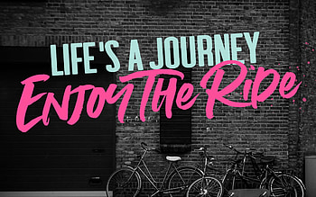 Enjoy the Ride, quote, quotes, bicycles, text HD wallpaper