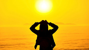 .*☆beautiful sunrise☆*', sea, summer, pose, mood, girl, silhouette, sunset, vacation HD wallpaper