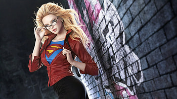 Office Supergirl, supergirl, superheroes, artwork, digital-art, deviantart HD wallpaper