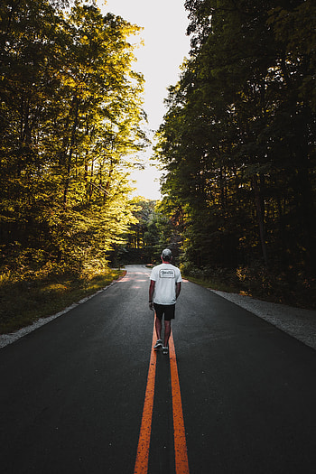 Alone, Miscellanea, Miscellaneous, Road, Markup, Human, Person, Loneliness, Lonely HD phone wallpaper
