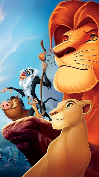 Best Lion King, Blue Background HD phone wallpaper