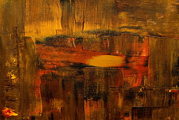 Warm abstract painting with textured brush strokes and earthy color palette. HD wallpaper