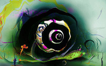 Abstract, Multicolored, Motley, Drawing, , Spiral, Snail, Carapace, Shell HD wallpaper