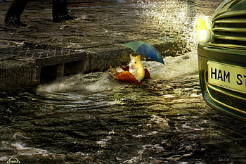 Mouse, street, auto, water HD wallpaper