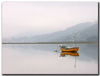 Lake, boat, solitude, fishing HD wallpaper
