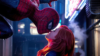Spider Man And Gwen Stacy A Moment Of True Love, spiderman, gwen-stacy, superheroes, artwork, art, digital-art, ai HD wallpaper