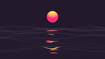 Pink Retrowave Sunset, retrowave, city, artistic, artist, sunset, digital-art HD wallpaper