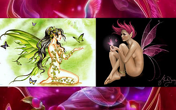 fantasy dream, wings, swirls HD wallpaper