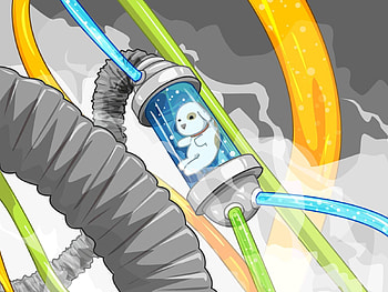 Art, Dog, Flight, Pipes, Tubing, Flasks, Bulb HD wallpaper