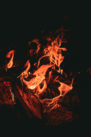 Fire, Bonfire, Night, Dark, Flame HD phone wallpaper