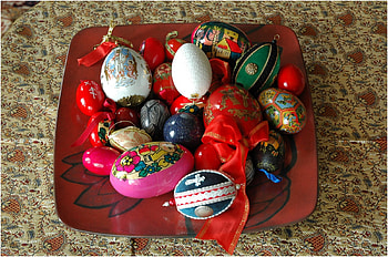 Easter decoration, decoration, painted, easter, nature, eggs HD wallpaper
