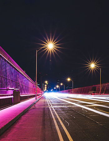 Cities, Shine, Light, Road, Markup, Bridge HD phone wallpaper