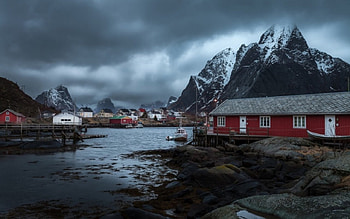 Norway, river, sky, cloud HD wallpaper