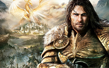 Knight, wings, man, might and magic heroes, armor, fantasy, dragon, game, fire HD wallpaper