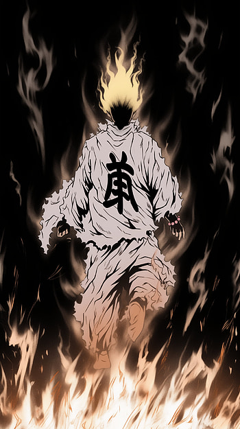 Fiery God Silhouette, fire, fantasy HD phone wallpaper