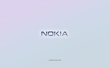 Nokia logo, cut out 3d text, white background, Nokia 3d logo, Nokia emblem, Nokia, embossed logo, Nokia 3d emblem HD wallpaper