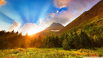 Beautiful Morning a Present Day, clouds, sky, sunrise, mountain HD wallpaper