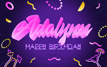 Happy Birtay Adalynn, , Purple Party Background, Adalynn, creative art, Happy Adalynn birtay, Adalynn name, Adalynn Birtay, Birtay Party Background HD wallpaper
