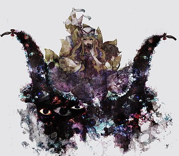 Touhou, anime girls, dark, art HD wallpaper