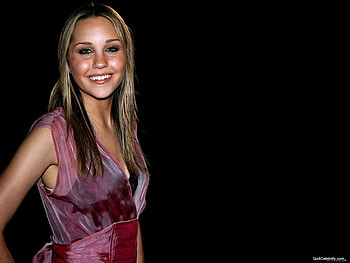 Amanda Bynes, sexy dress purple, cute, great smile, long hair, actress, female HD wallpaper