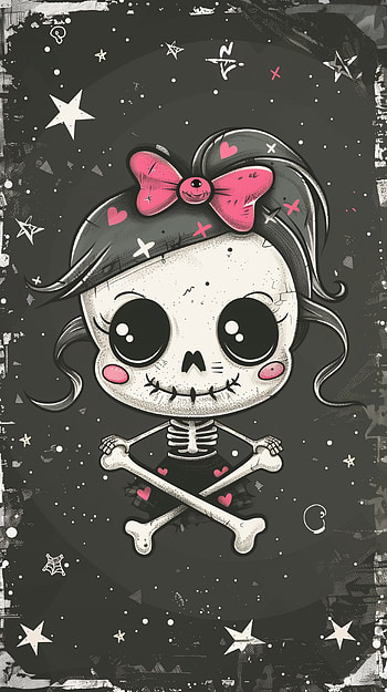 Cute Skull & Crossbones !, skull, bones HD phone wallpaper