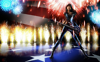 American Rock Girl, rocker chick, rock girl, american girl, american rock HD wallpaper