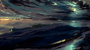 Last Train Of Town Landscape Scenery Digital Art , scenery, train, artist, artwork, digital-art, deviantart HD wallpaper