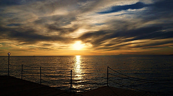 homeros night, sea, summer, blue song, sunsets, beach HD wallpaper