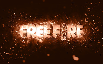 Garena Fire brown logo, , brown neon lights, creative, brown abstract background, Garena Fire logo, online games, Fire logo, Garena Fire HD wallpaper