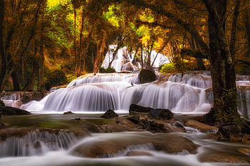 Waterfall, river, nature, stream HD wallpaper