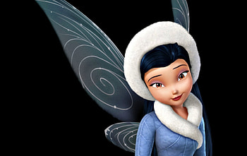 Silvermist, blue, winter, wings, white, black, disney, girl, fairy, fantasy, Secret of the wings, movie, hat HD wallpaper