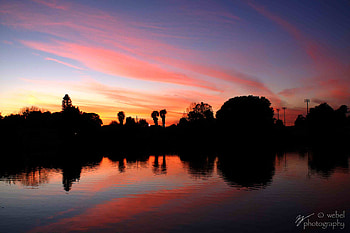 Shadows at Sunset, reflection, clouds, trees, sky, colours, nature, lake, sunset HD wallpaper