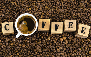 Coffee, brown, beans, cup HD wallpaper