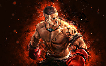 Paquito, , orange neon lights, Mobile Legends, creative, Legend Skin, Paquito Guide, Paquito Mobile Legends, Paquito Skin HD wallpaper