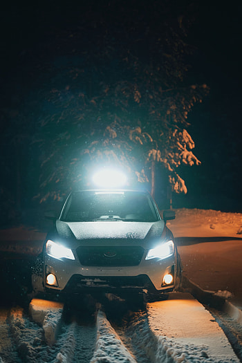 Winter, Snow, Cars, Lights, Shine, Light, Car, Machine, Headlights HD phone wallpaper