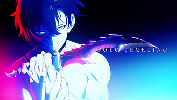 Sung Jin-Woo Blue Background Solo Leveling HD wallpaper
