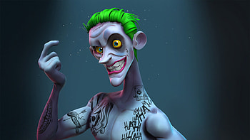 Joker Suicide Squad 3d Art, joker, supervillain, superheroes, artist, artwork, digital-art, artstation HD wallpaper