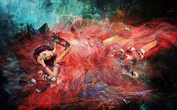 Abstract, Fantasy, Lies, Paint, Girl, Bed, Surrealism, Dreams, Reverie HD wallpaper