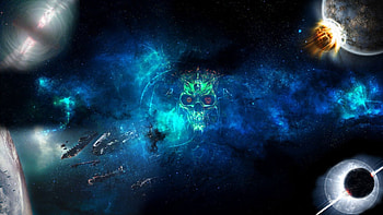 Untergang, space, skull, destruction, planet HD wallpaper