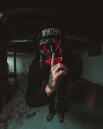 Anonymous, Hand, Miscellanea, Miscellaneous, Silence, Mask, Tattoo, Gesture HD phone wallpaper