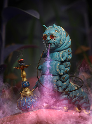 Blue Caterpillar, Alice in Wonderland, Movies, Sculpting HD phone wallpaper