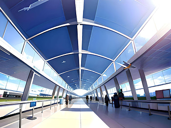 Indoor View Of an Imaginery Airport, airport, AI Art, Anime, city, anime city HD wallpaper