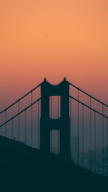 Nature, Sunset, Architecture, Silhouette, Bridge HD phone wallpaper