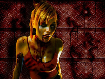 SEXY BLOND WITH BLOOD, sexy, babe HD wallpaper